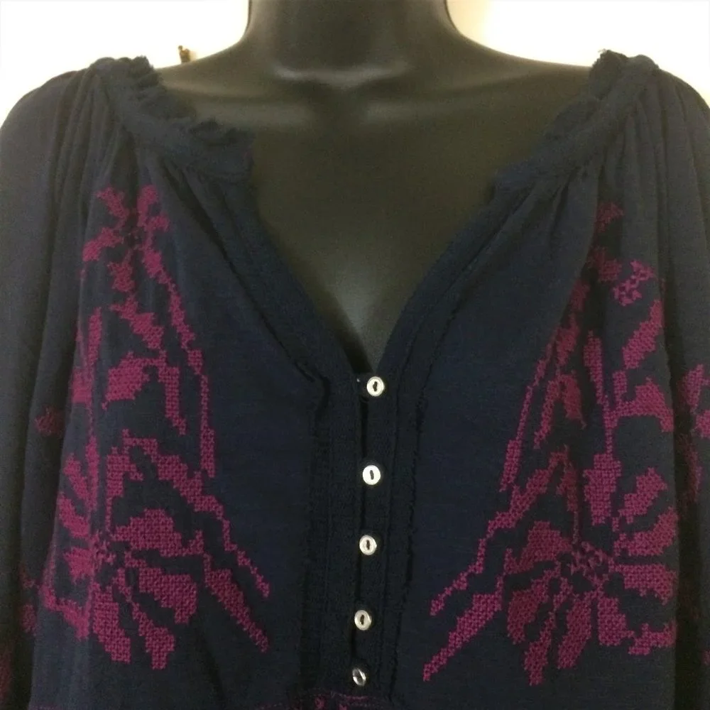 Free People Persuasion Long Sleeve Tunic Top M